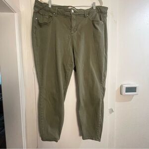 Olive Green Slink Skinny Leg Women's Jeans Size 24W